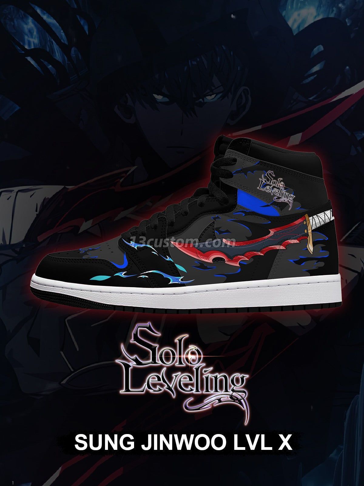 AJ1 H Sung Jinwoo LVL 聯名客製化 高幫-頂級 運動鞋-V1款