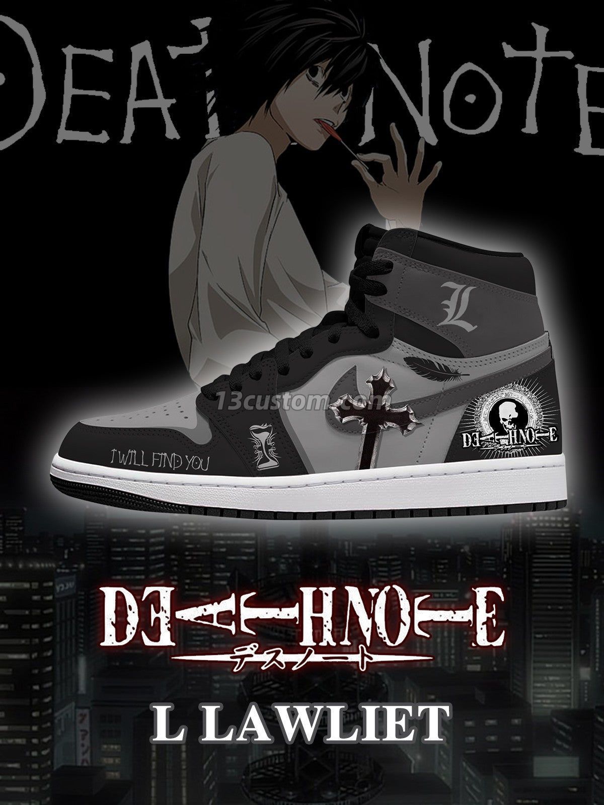 AJ1 H 死亡筆記本-L V2 客製化運動鞋 主圖