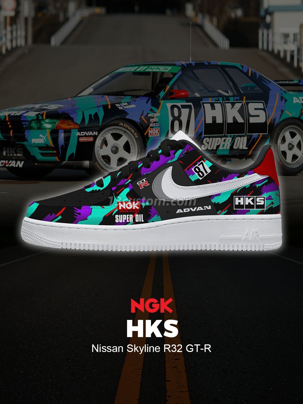 AF1 經典賽車-L 客製化運動鞋