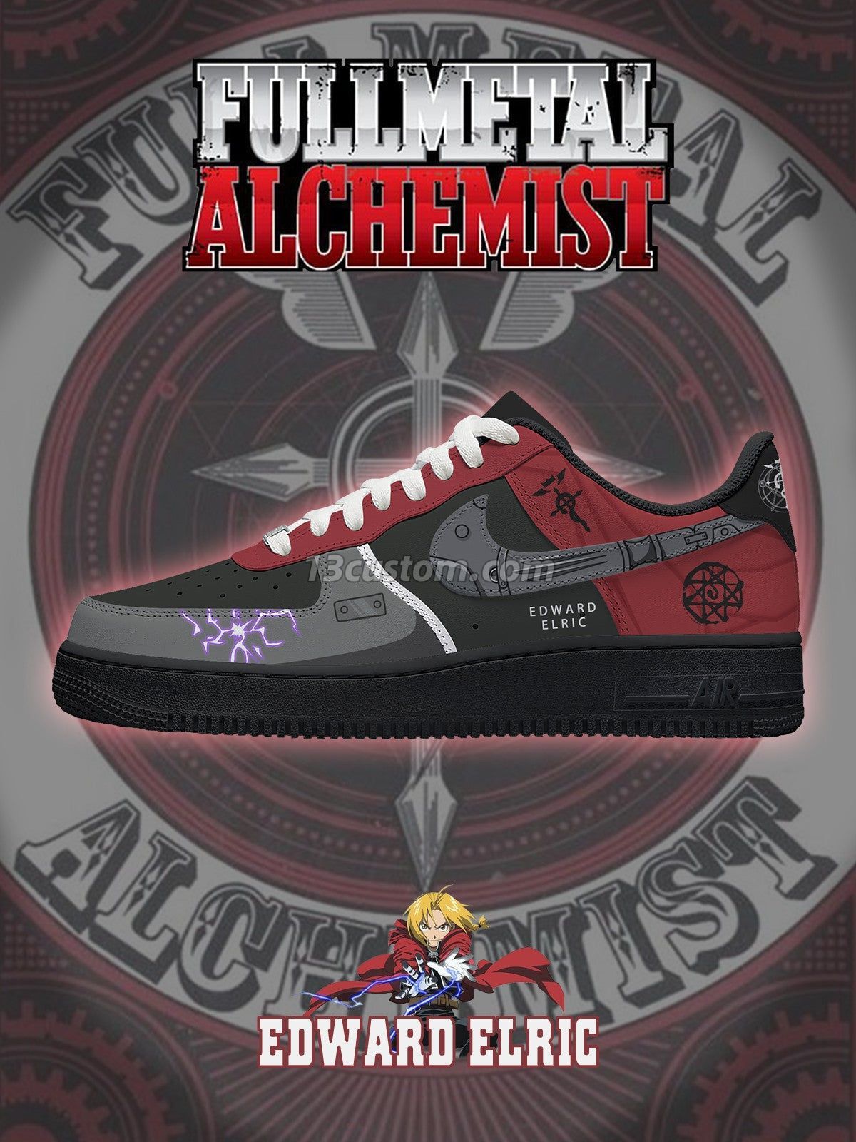 AF1 鋼之鍊金術師-愛德華·愛力克 V1 客製化運動鞋