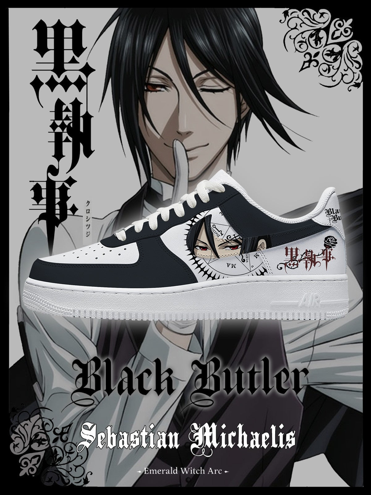 Sebastian Michaelis V.1 Custom Sneakers - 13custom