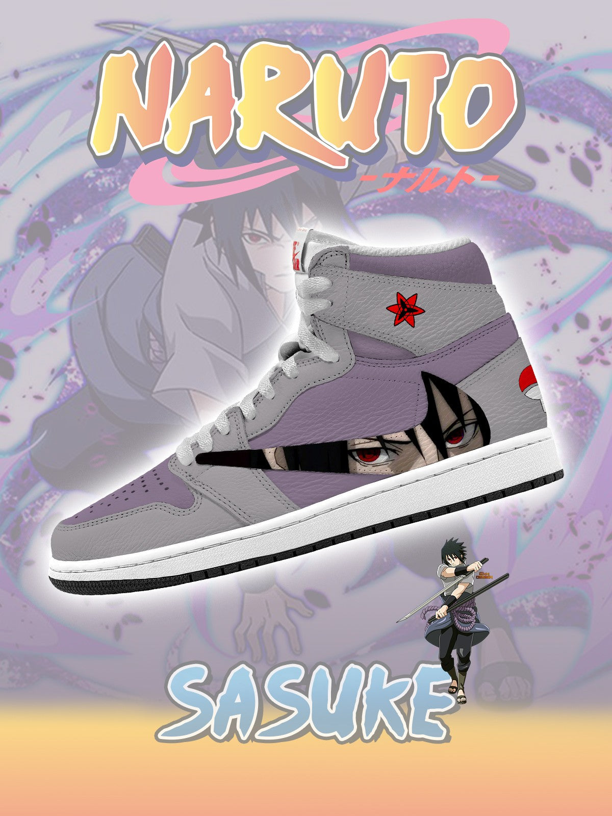 Sasuke V.1 Custom TS High Sneakers - 13custom