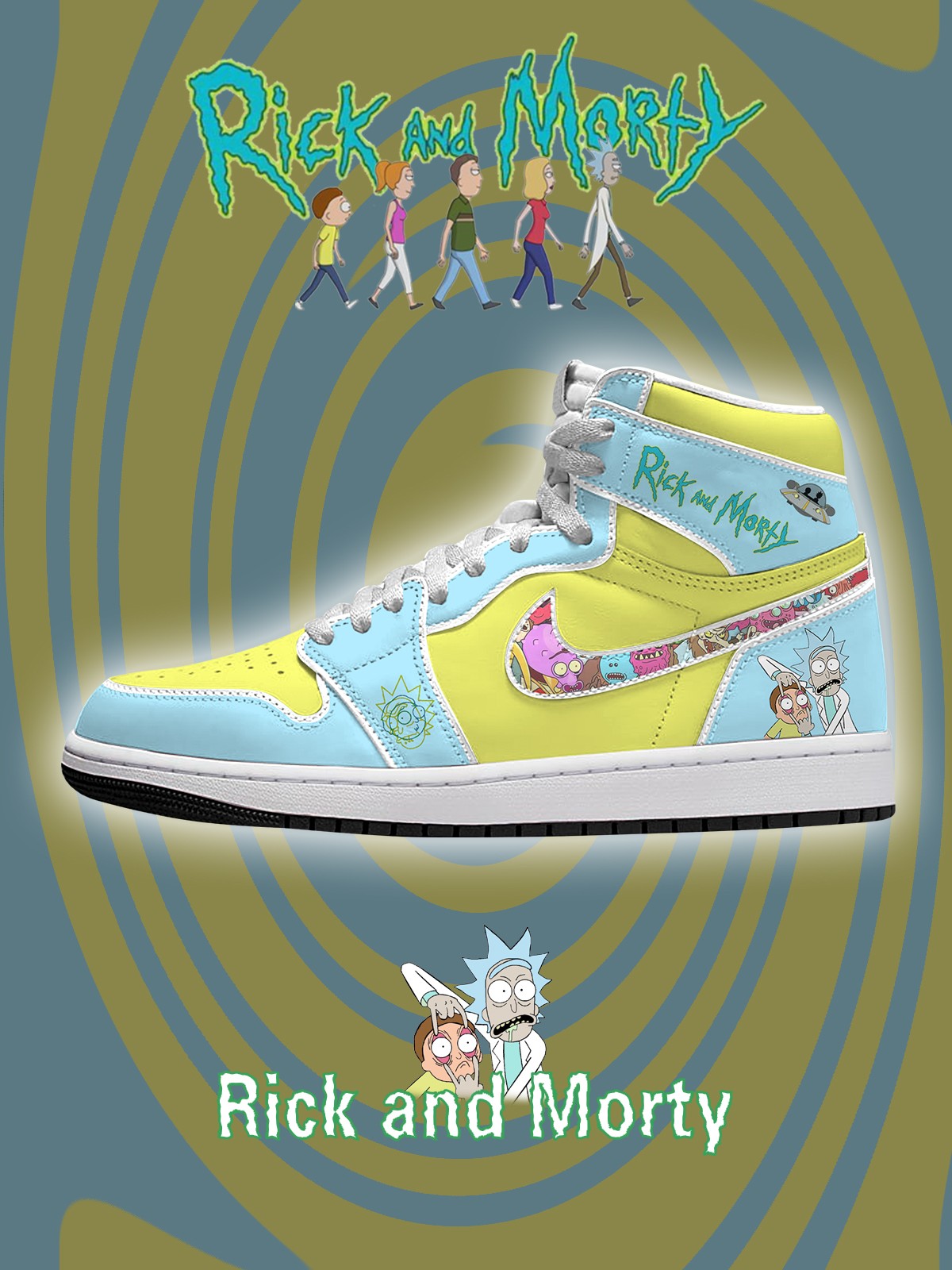 R and M V.1 Custom High-Top Sneakers