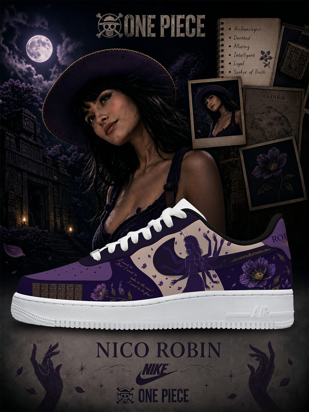 Nico Robin V.1 Custom Air-Style Sneakers