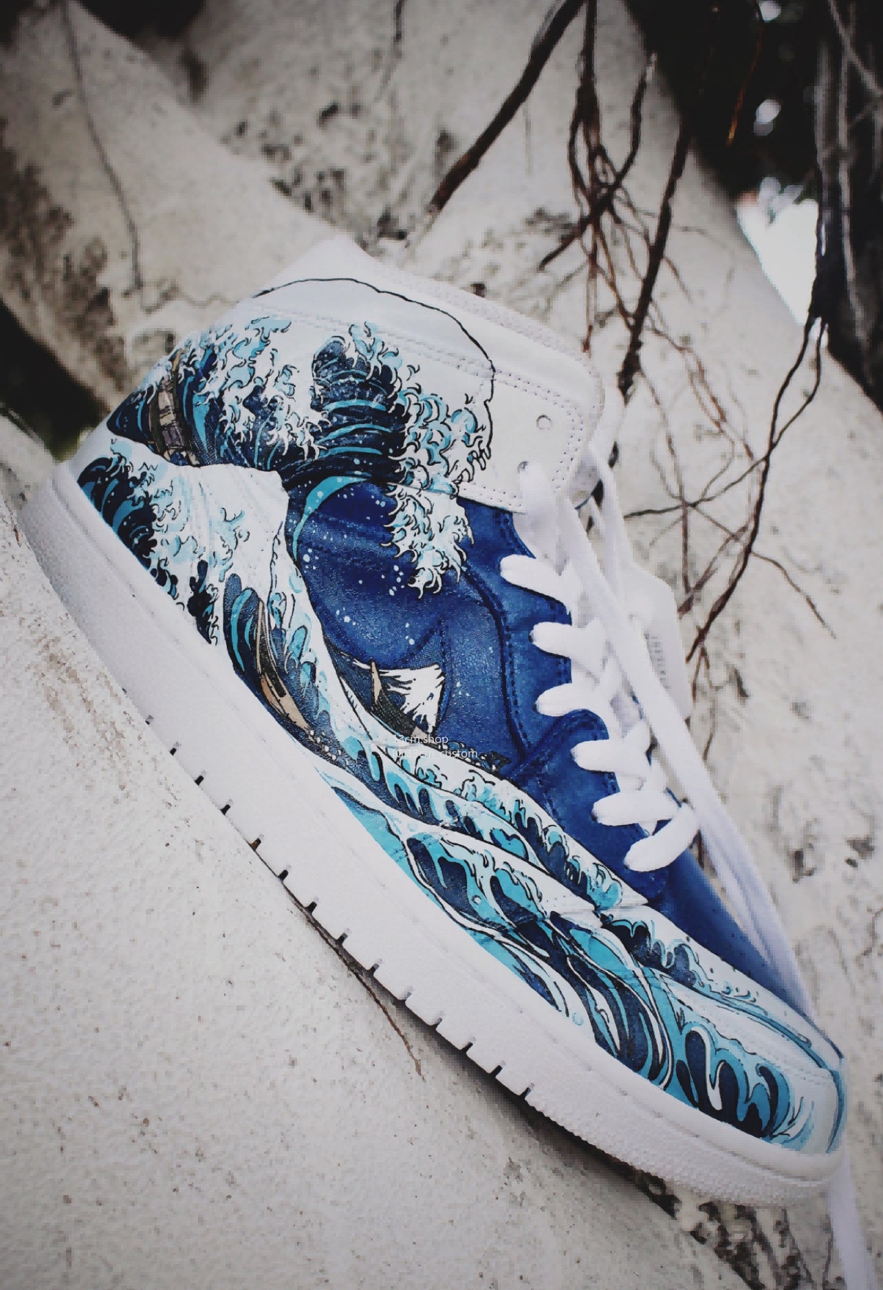 0135-Serie de olas, zapatos de carpa koi y mandarín