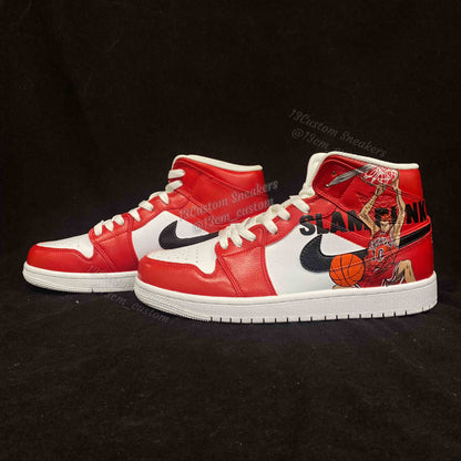 0592-Estilo de patrón rojo y negro de Slam Dunk