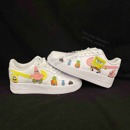 0676-Spongebob Schwammkopf Mehrere Charaktere Rosa Logo