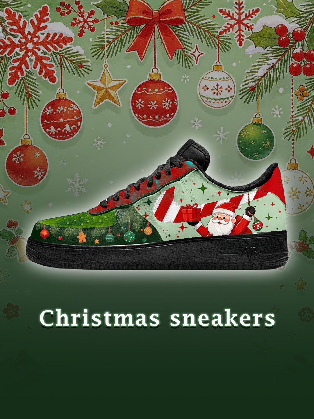 AF1 Black Christmas Edition Sneakers