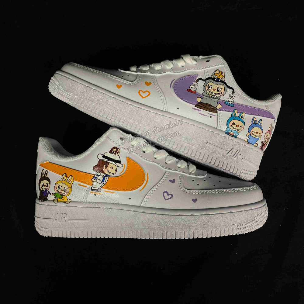 0694-LABUBU Multi-Character Purple Orange Logo