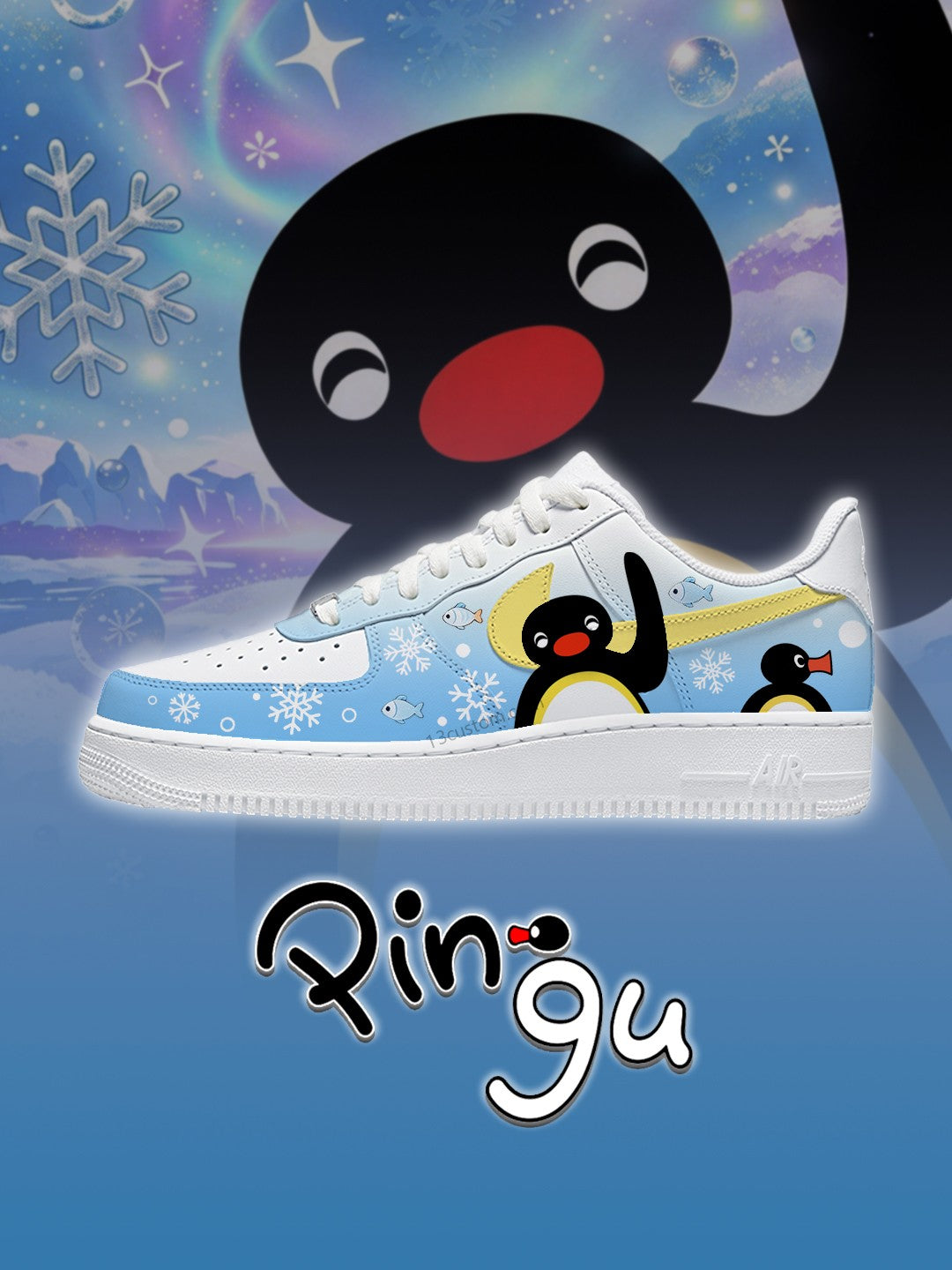 AF1 pingu ice snow Custom Sneakers