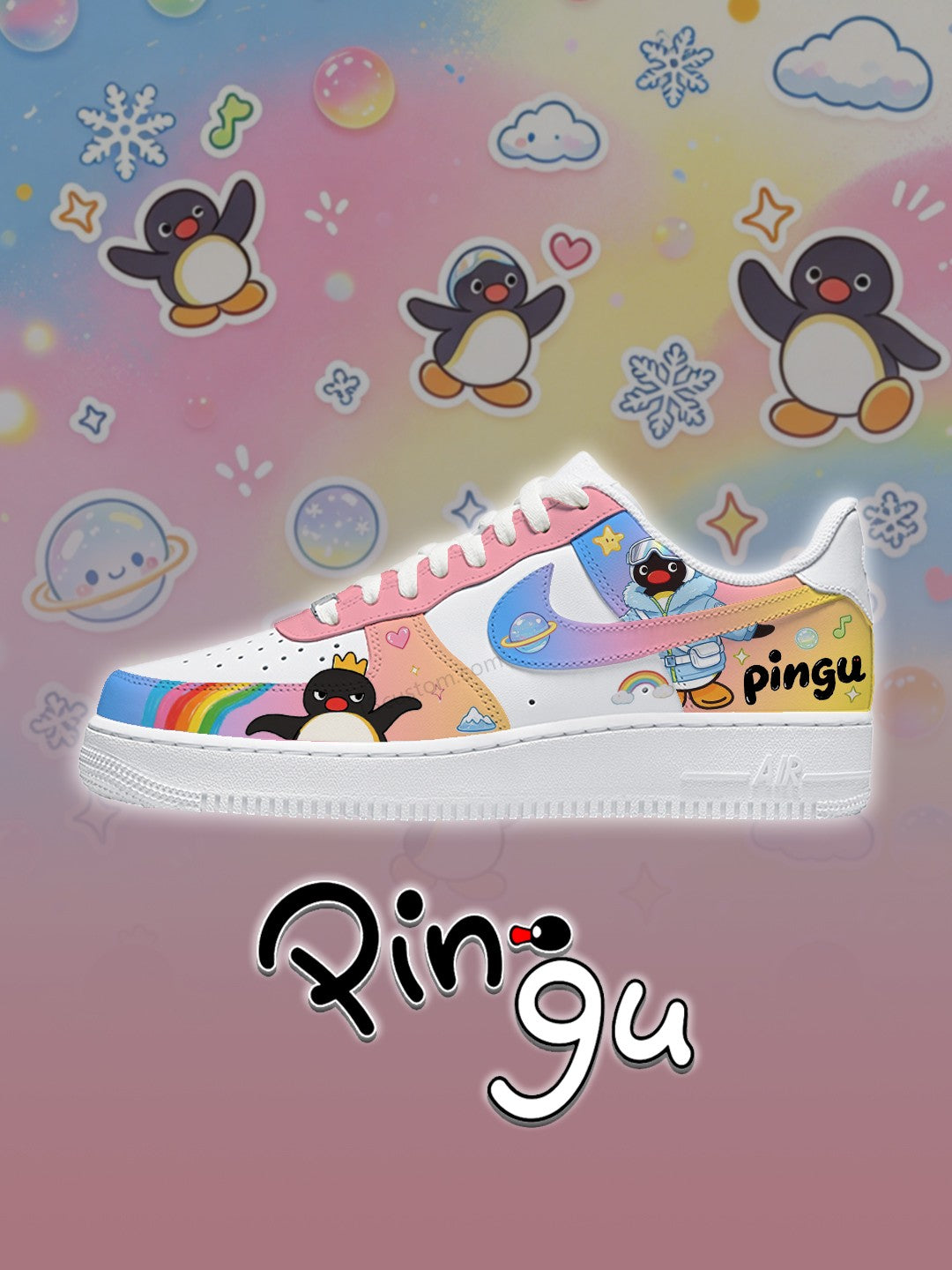AF1 pingu rainbow candy Custom Sneakers