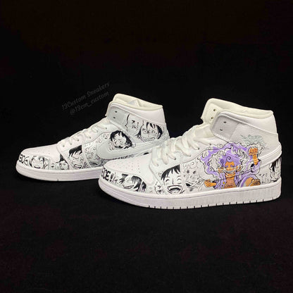 0605-Luffy Gear 5 pintura a color + manga en blanco y negro