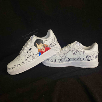 0604-One Piece ilustración a color + manga en blanco y negro cuatro caras