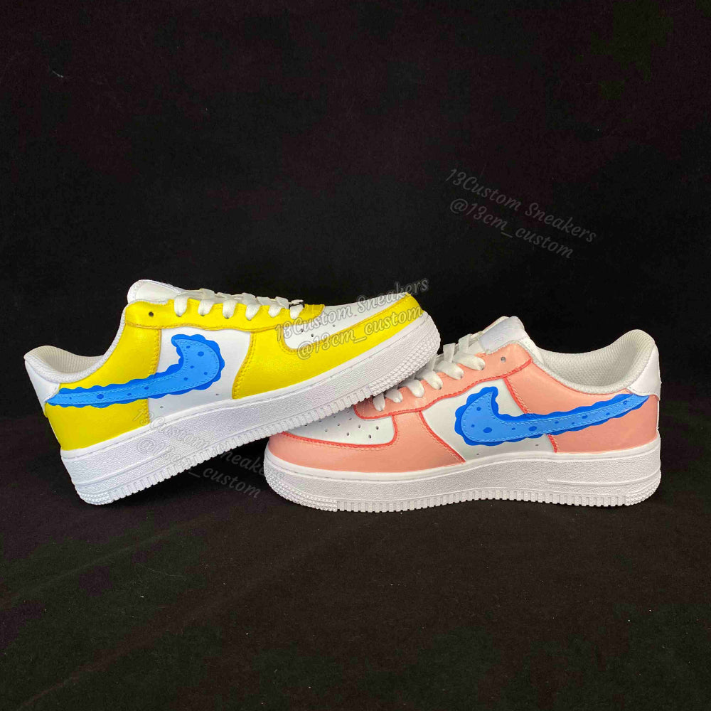 0674-스폰지밥 전체 프린트 노랑 분홍 오리 신발