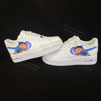 0552- Crayon Shin-chan azul durmiendo