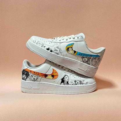 0619-Logo de Luffy + cómic en blanco y negro