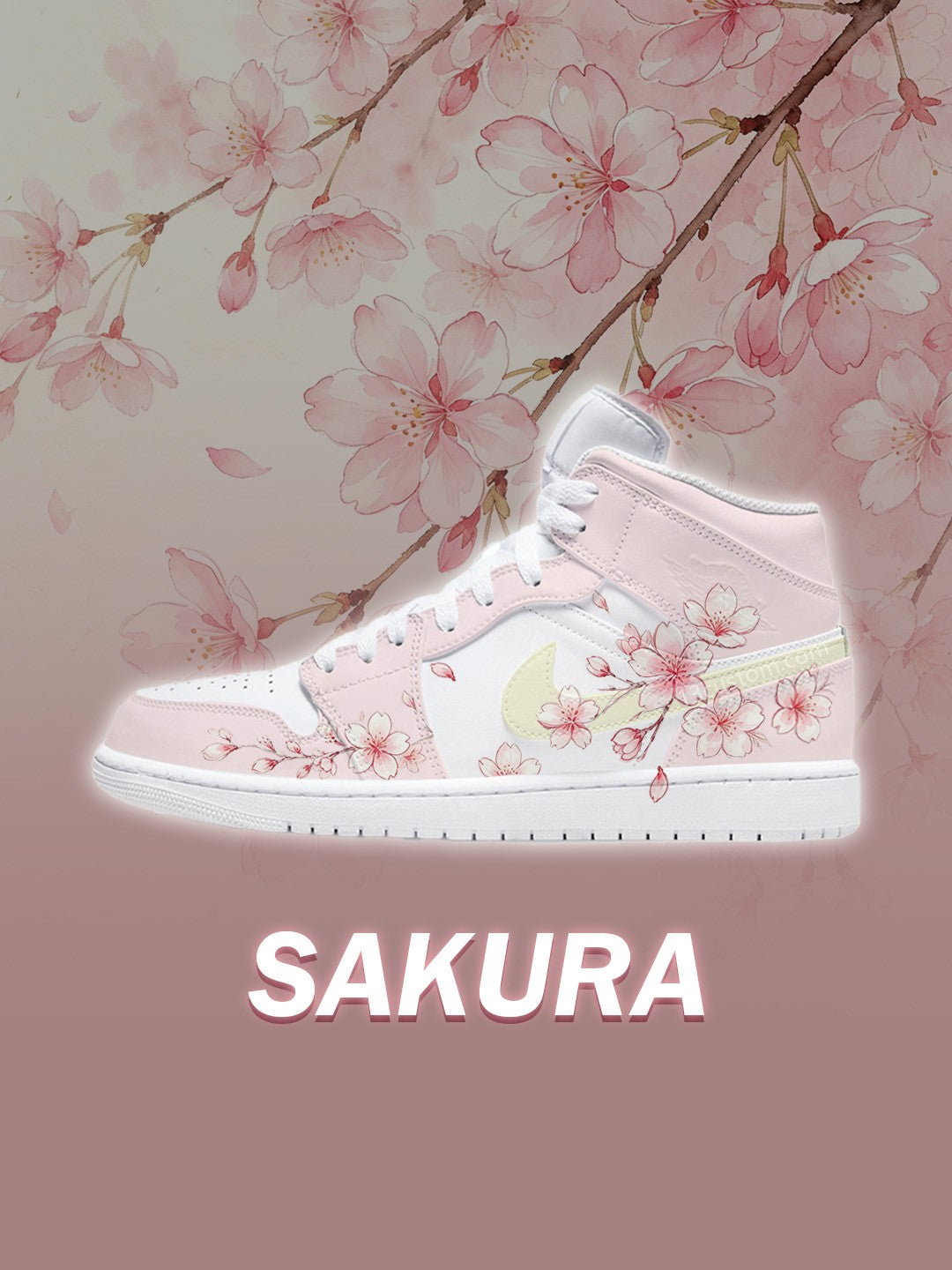 AJ1 HI 粉色櫻花 客製化運動鞋