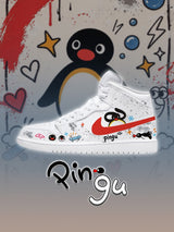 AJ1 HI pingu graffiti street Custom Sneakers