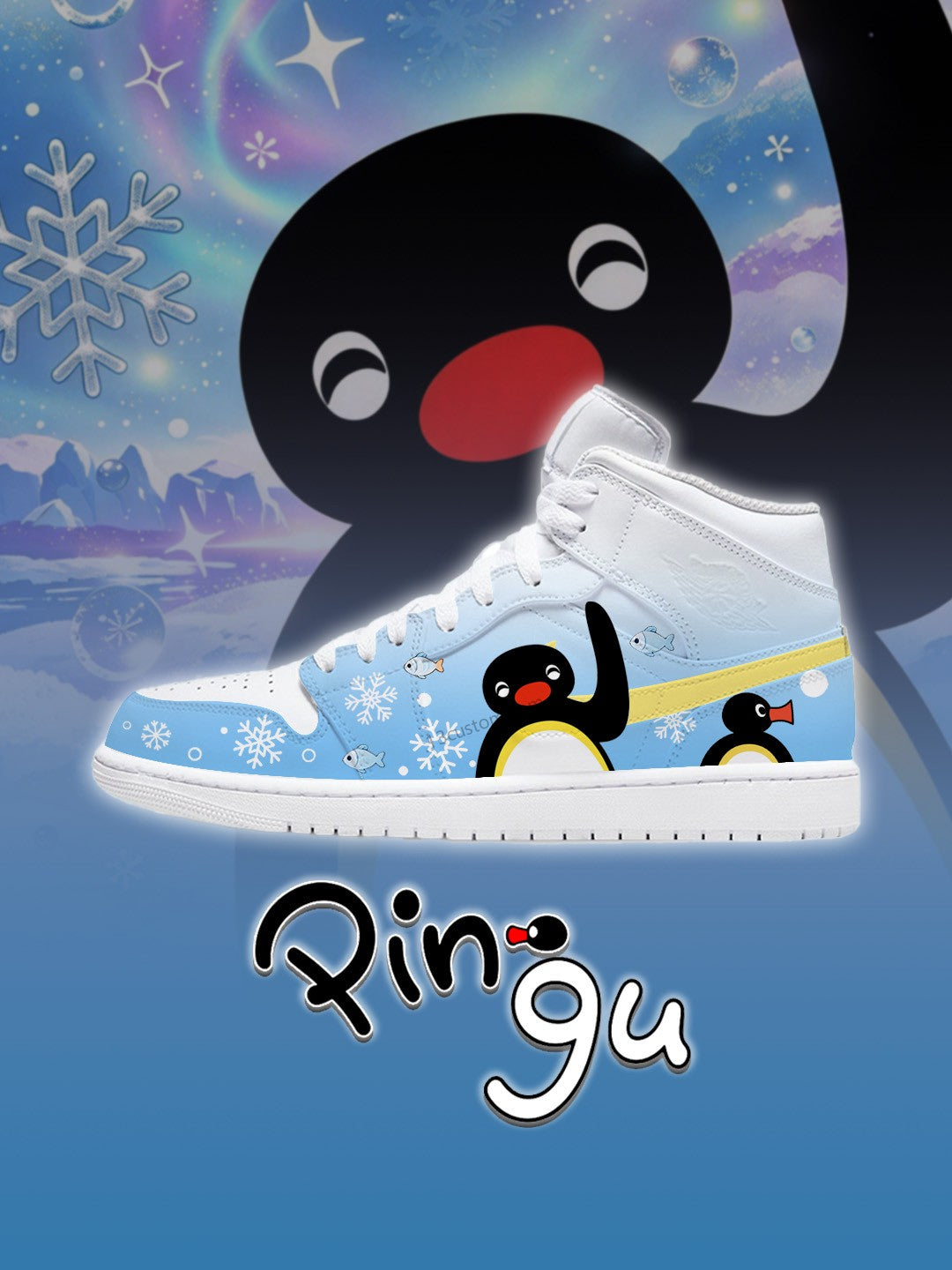 AJ1 HI pingu ice snow Custom Sneakers