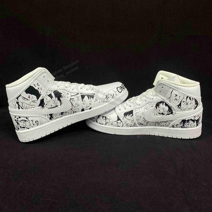 0605-Luffy Gear 5 pintura a color + manga en blanco y negro