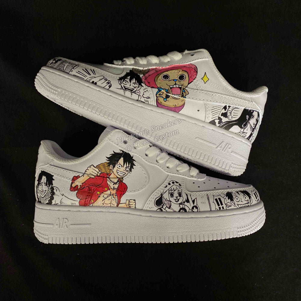 0609- Chopper y Luffy pintura + manga en blanco y negro