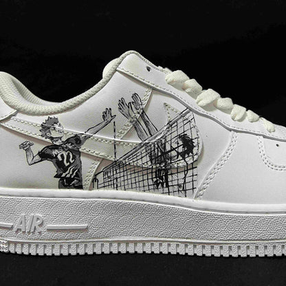 0663-Volleyball Boys Black and White Illustration