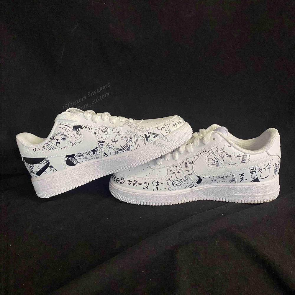 0604-One Piece ilustración a color + manga en blanco y negro cuatro caras