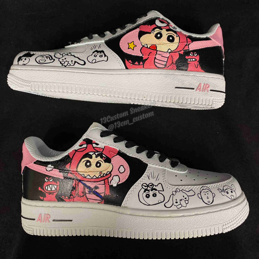 0532-Crayón Shin Chan modelo de dinosaurio negro y rojo