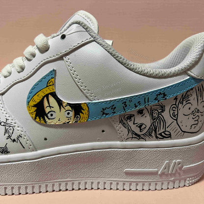 0619-Logo de Luffy + cómic en blanco y negro