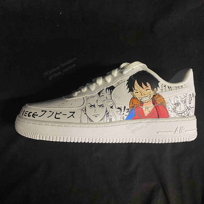 0604-One Piece ilustración a color + manga en blanco y negro cuatro caras