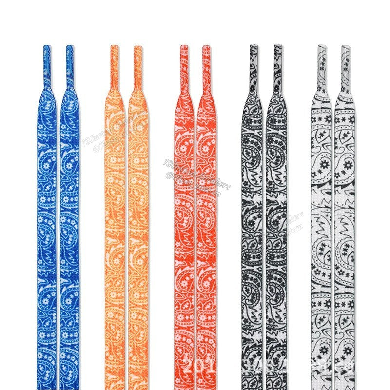 Cordones de zapatos Cashew Flower disponibles en 5 colores y longitudes