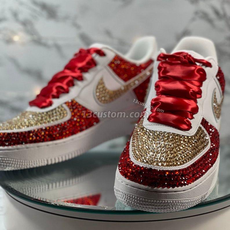 0100-AF1 絲帶紅金色鑽 - 13custom