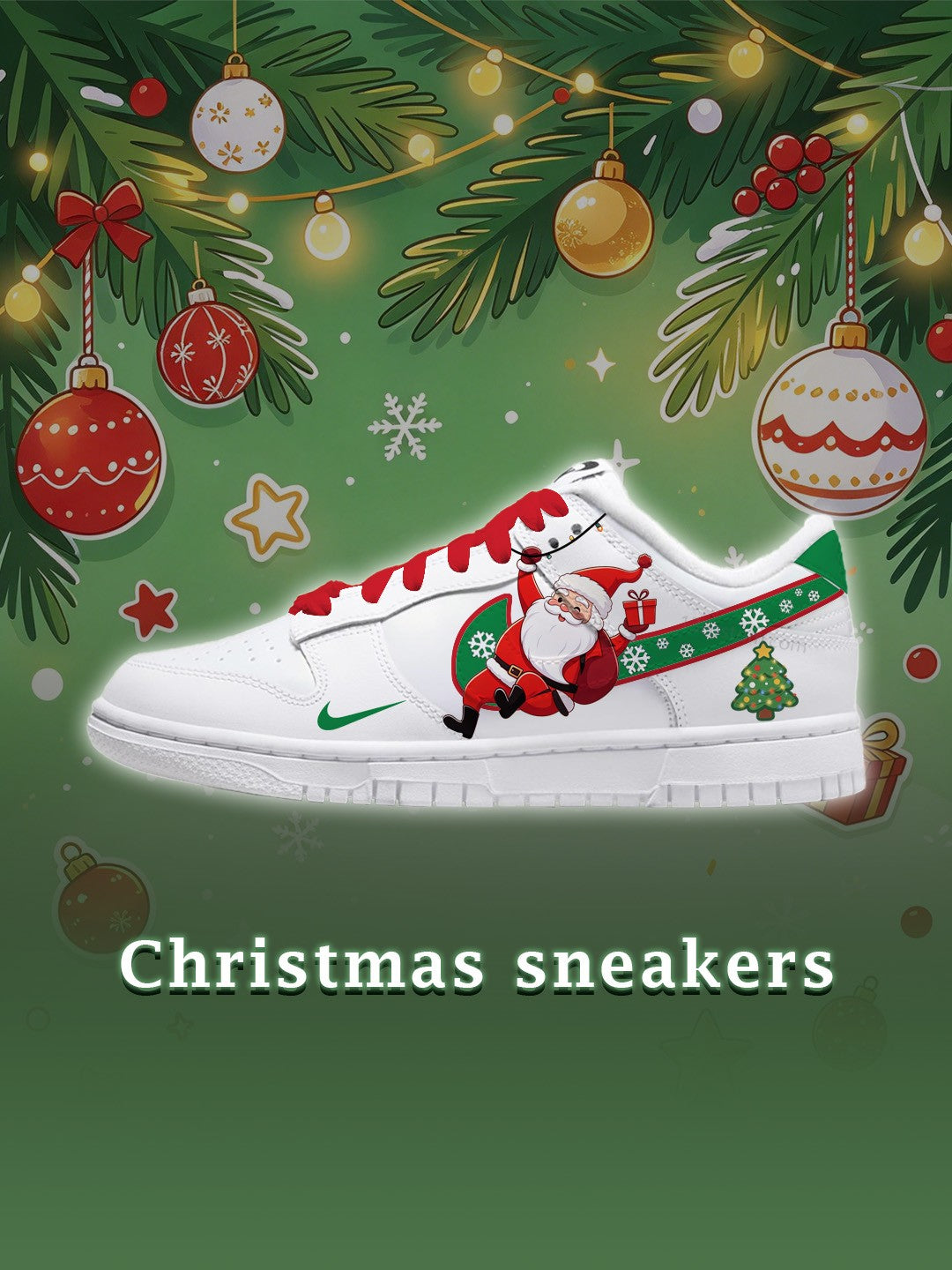DK Santa Christmas Custom Sneakers