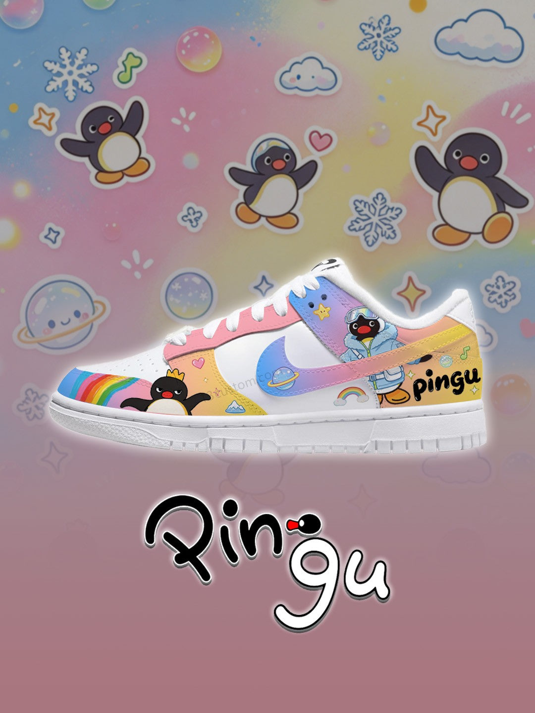 DK pingu rainbow candy Custom Sneakers