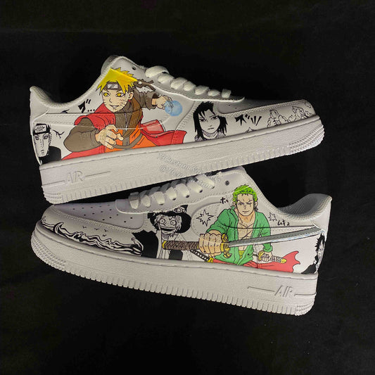 0622-Naruto Uzumaki y Roronoa Zoro de One Piece + manga en blanco y negro