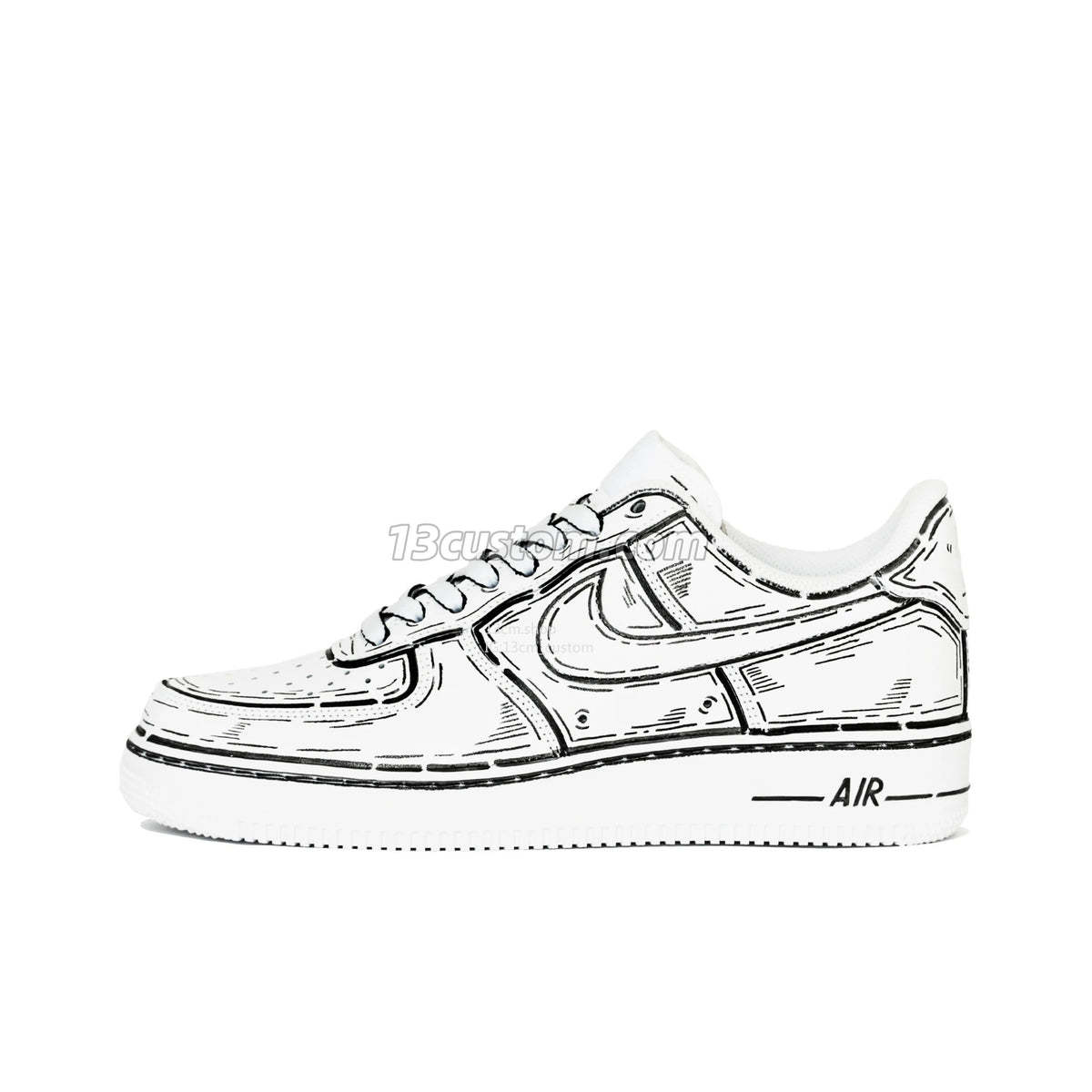 0435-白黑凌亂線條 - 13custom