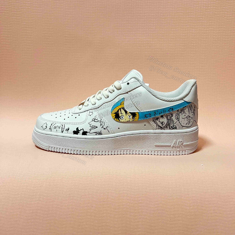 0619-Logo de Luffy + cómic en blanco y negro