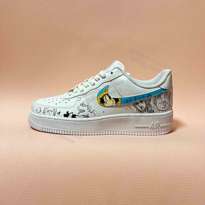 0619-Logo de Luffy + cómic en blanco y negro