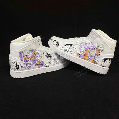 0605-Luffy Gear 5 pintura a color + manga en blanco y negro